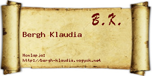 Bergh Klaudia névjegykártya